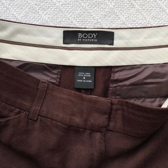 Body by Victoria Brown Linen Blend Bermuda Shorts Classic Preppy Size 4 - Picture 5 of 6